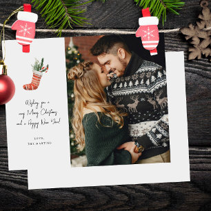 Budget-Weihnachtsstrumpf-Notiz-Foto-Weihnachten