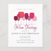 Budget Wein Verkostung Party Einladungen (Vorderseite)