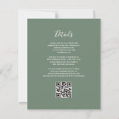 Budget-Weise Grüne Gold-Achat-QR-Code-Hochzeit (Rückseite)