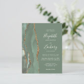 Budget-Weise Grüne Gold-Achat-QR-Code-Hochzeit (Stehend Vorderseite)