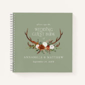 Budget Weiß Blumen Hochzeitsbuch rustikal Notizblock (Vorderseite)