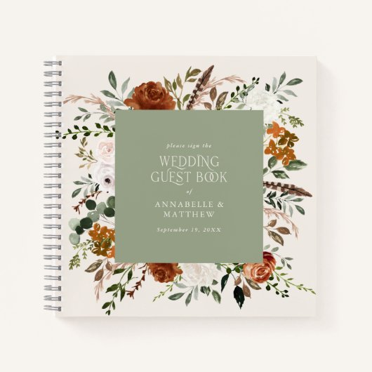 Budget Weiß Blumen Hochzeitsbuch rustikal Notizblock (Vorderseite)