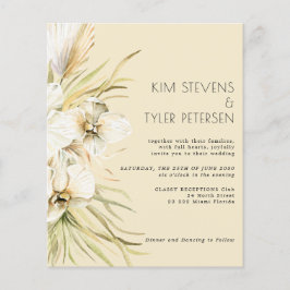 Budget weiß Blumen moderne boho Hochzeit Einladung