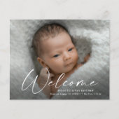 Budget Welcome Baby Foto Danke Karte (Vorderseite)