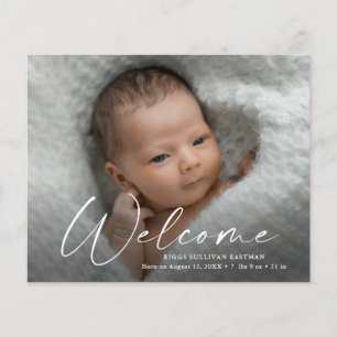 Budget Welcome Baby Foto Danke Karte