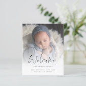 Budget Welcome Foto Overlay Geburtsankündigung (Stehend Vorderseite)