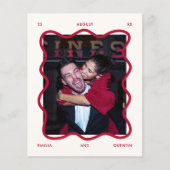 Budget Welliges Rahmen Retro-Foto Hochzeitseinladu (Vorderseite)