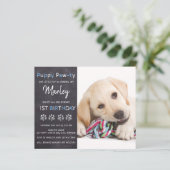 Budget Welppy Pawty Chalkboard Blue Hund Geburtsta (Stehend Vorderseite)