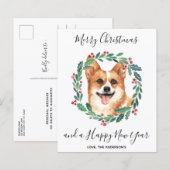 Budget Welsh Corgi Dog Frohe Weihnachtskarte (Vorne/Hinten)