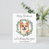 Budget Welsh Corgi Dog Frohe Weihnachtskarte (Stehend Vorderseite)