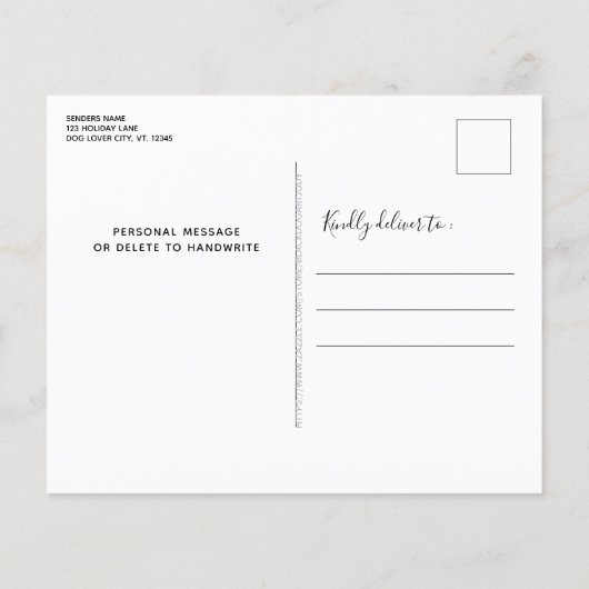 Budget Welsh Corgi Dog Frohe Weihnachtskarte (Rückseite)