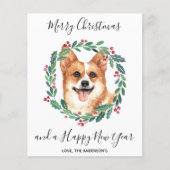 Budget Welsh Corgi Dog Frohe Weihnachtskarte (Vorderseite)