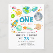 Budget Weltraum 1 Geburtstag Party Rocketship (Vorderseite)