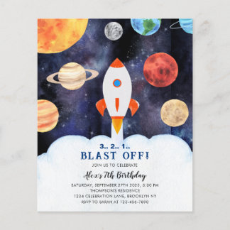 BUDGET Weltraum-Start Planeten Raum Rakete Geburts