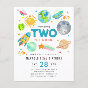 Budget Weltraum ZWEI Mond 2. Geburtstag Party