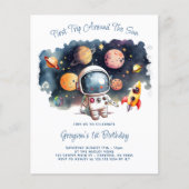 Budget Weltraumplaneten Junge Geburtstag Einladung (Vorderseite)