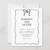 Budget Whimsical Black Bow Tie Wedding Invitation (Vorderseite)