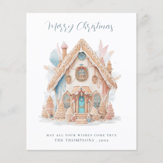 Budget Whimsical Boho House Frohe Weihnachtskarte (Vorderseite)