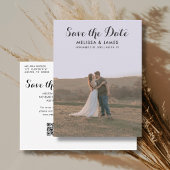 Budget Whimsical Foto QR Code Save the Date Ankündigungspostkarte