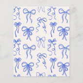 Budget Whimsical Quirky Blue Bow Baby Boy Dusche (Rückseite)