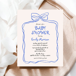 Budget Whimsical Quirky Blue Bow Boy Baby Dusche