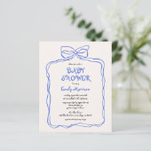 Budget Whimsical Quirky Blue Bow Boy Baby Dusche (Stehend Vorderseite)