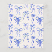 Budget Whimsical Quirky Blue Bow Boy Baby Dusche Flyer (Hinten)