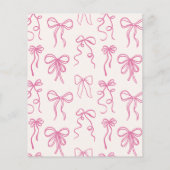 Budget Whimsical Quirky Blush Pink Bow Baby Dusche (Rückseite)