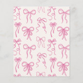 Budget Whimsical Quirky Blush Pink Bow Baby Dusche (Rückseite)