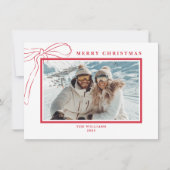 Budget Whimsical Red Bow Weihnachten Foto (Vorderseite)