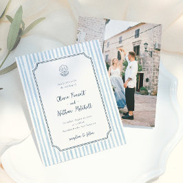 Budget Whimsical Retro Blaue Streifen Hochzeit