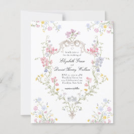 BUDGET Whimsical Rococo Floral Crest Wedding