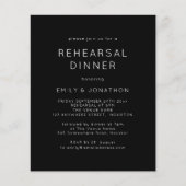 Budget White Black Probe Dinner Hochzeit Einladung (Vorderseite)