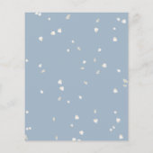 Budget White Blossom Dusty Blue Wedding Einladung (Rückseite)