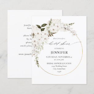 Budget White Boho Floral Brautparty