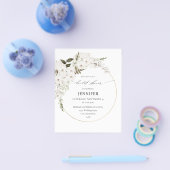 Budget White Boho Floral Brautparty Flyer (Einzeln)