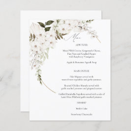 Budget White Boho Floral Menu