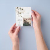Budget White Boho Floral Save the Date Foto Flyer (Gruppe)