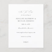 Budget White Boho Floral Save the Date Foto Flyer (Hinten)