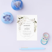 Budget White Boho Floral Wedding Flyer (Einzeln)