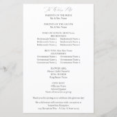 Budget White Boho Floral Wedding Program MED (Rückseite)