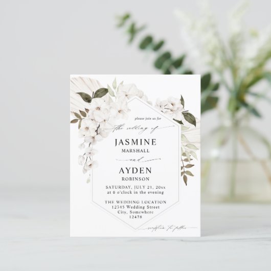 Budget White Boho Floral Wedding V2 LN (Stehend Vorderseite)