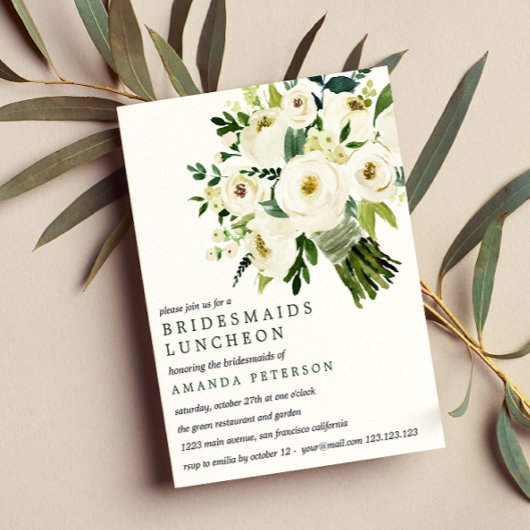 BUDGET White Bouquet Bridesmaids Luncheon Wedding