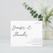 Budget White Calligraphy Foto Wedding V2 (Stehend Vorderseite)