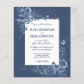 Budget White Dusty Blue Wildblume Floral Wedding (Vorderseite)