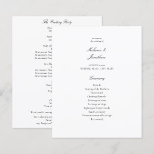 Budget White Elegance Wedding Program