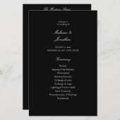Budget White Eleganding Wedding Program - Black ME (Vorne/Hinten)