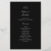 Budget White Eleganding Wedding Program - Black ME (Vorderseite)
