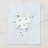 Budget White Floral Blue Hochzeit Einladung (Rückseite)