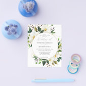 Budget White Floral & Greenery 1 Wedding Flyer (Einzeln)